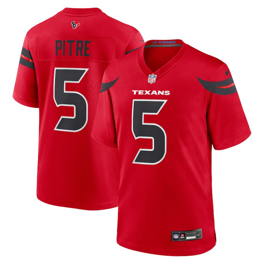 Men Houston Texans #5 Jalen Pitre Nike Red Alternate Game NFL Jersey